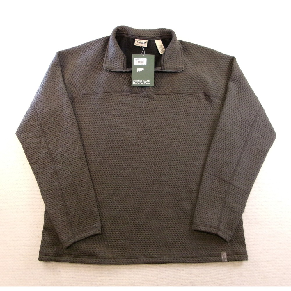 LL Bean Ridgeknit 1/4 Zip Mens Large‎ Shale Gray New Pullover 523248